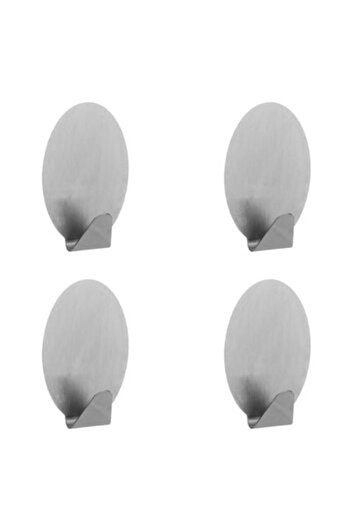 OEM Set auto-adhesive hooks, Metal, Grey, 4 pcs, 5x3 cm