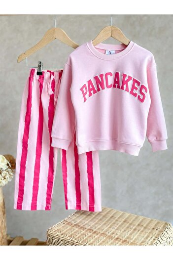 Pinkitokids Pancake Sweatshirt and Denim Woven Pants Set