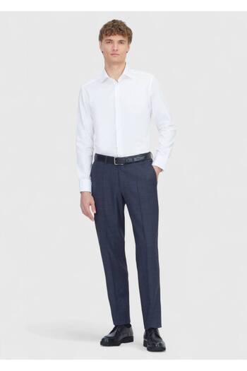 Ramsey White Plain Slim Fit Woven Classic 100% Cotton Shirt