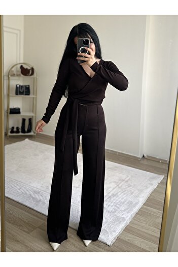 YELZEY BUTİK Belted Double-Breasted Suit