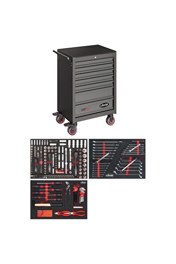 Vigor Trolley with 7 drawers and 256 professional tools