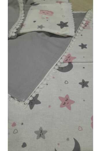 Papatyam Flannel Fabric Double-Sided Laced Baby Blanket/ 2 Baby Pillows/Baby Blanket