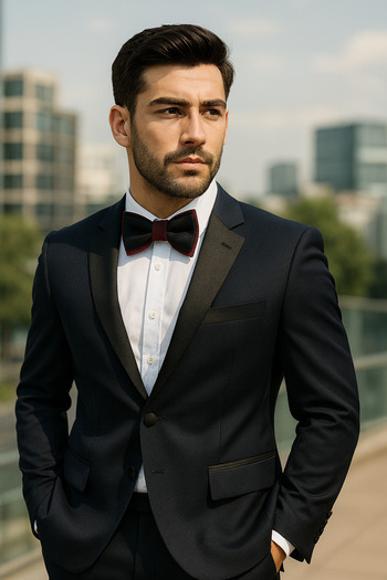 SİSTEM PELUŞ Two-Layer Textured Men's Bow Tie – Premium for Special Occasions & Stylish Evening Outfits