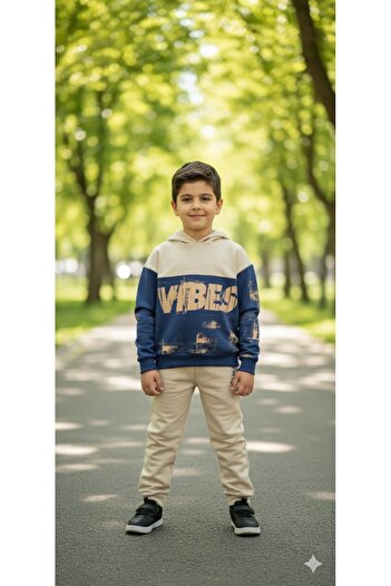 Yalçınoğlu Kids New Season Boys' Suit I Two-Piece Suit I Casual Chic Waterway Suit I Ages 4-12 I Cotton Fabric
