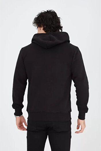 Wear Up Unisex Full Zip Hooded Sweatshirt - Black