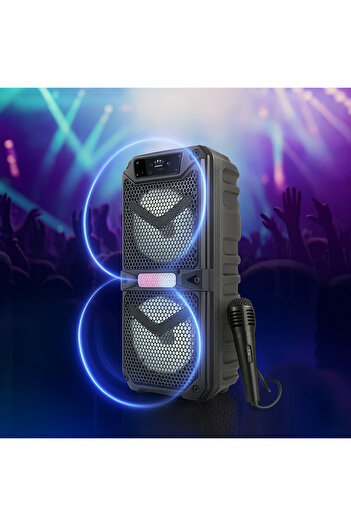 SPEEDSTORE Portable 2x10W Bluetooth speaker with karaoke and LED effects