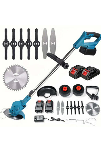 ROMSHOP 3in1 PRO 48V electric brushcutter cuts grass and hedges
