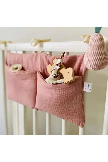 Choice pink Multifunctional Crib Storage Bag Baby Diaper Bag Toddler Bed Headboard Organizer For Kids Baby
