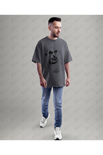 Nulivez Palestine Yahya Sinvar Design Printed High Quality Compact Unisex Oversize T-Shirt