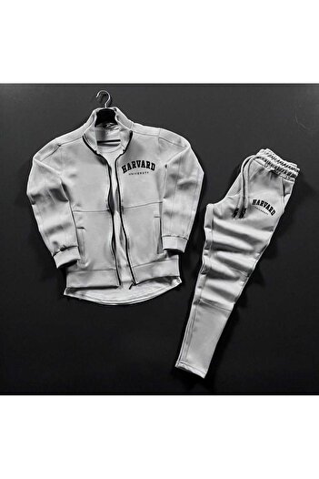 NOFLEN Harvard Printed Scuba Bottom Top Tracksuit Set