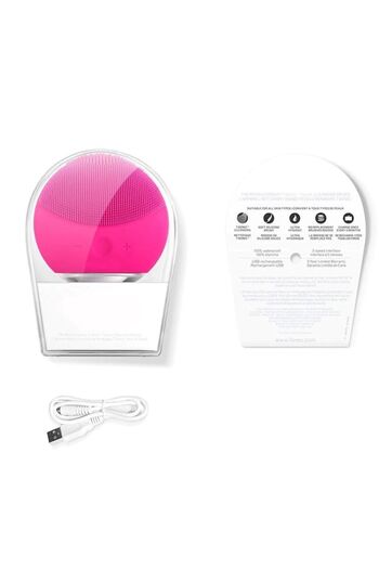 Forever Facial Cleansing Device, Hypoallergenic, 5 Speeds, USB Rechargeable, Pink