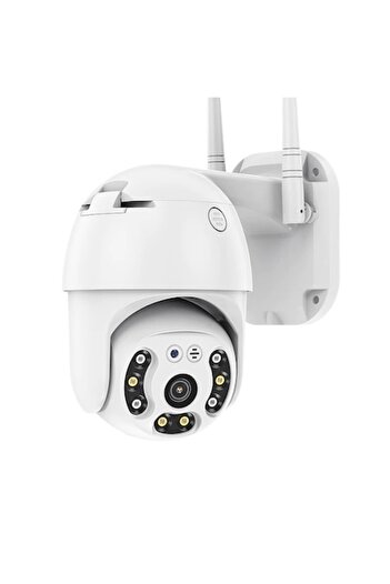 SEMERAY Camera Supraveghere WIFI S4, 3MP, FULL HD, Micro SD, Rotire 360, Alb + Card de memorie Micro