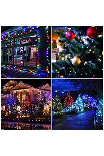 Dms Instalație de lumină liniară, Exterior/Interior, 8 jocuri de lumini de Crăciun, 50 m, Multicolor