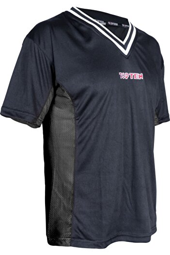 Top Ten T-shirt, V-neck for kickboxing "slimfit"-black, XL = 190 cm