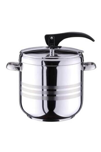 Tiessa Pressure Cooker, 12L, Stainless Steel, Triple Base, 2 Safety Valves