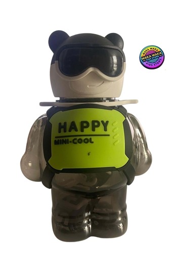 ww waka waka kids store Happy Mini-Cool Teddy Bear Shaped Children's Water Bottle 500 ml Colorful Transparent Water Bottle with Strap
