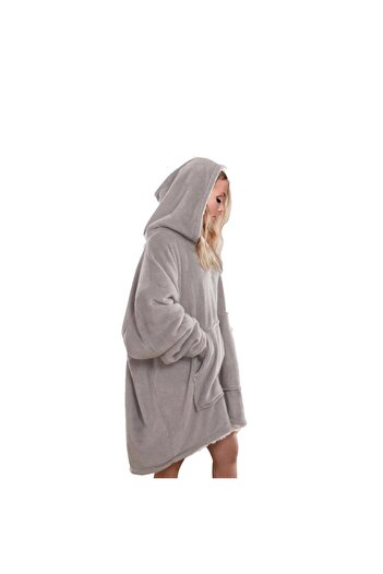 vivo Blanket with sleeves and hood, light grey, reversible, 82 x 100 cm, 9203
