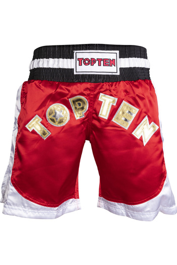 Top Ten Kickboxing shorts, Top Ten, Kick Light, WAKO approved, red, size L