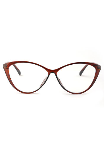 Angel Eyes Women's Cat Eye Brown Rimmed Computer Glasses Blue Light Protective Clear Lens