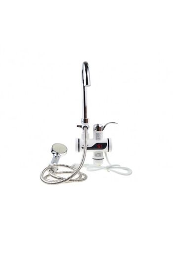 ASHOP Instant Electric Faucet with Shower, Temperature Display, Hot Water 60°C, 1.5-2L/min, 3000W, Sink M