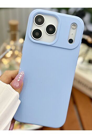 Go Aksesuar Iphone 17 Promax Uyumlu Içi Kadife Leke Tutmaz Sıvı Silikon Lansman Kılıf