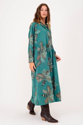 Park Moda 11049 ΦΟΡΕΜΑ ΜΕ ΣΧΕΔΙΟ ΦΥΛΛΩΝ ΛΟΒΑ ΜΕ ΚΟΡΔΟΝΙΑ ΚΑΤΑΠΛΗΚΤΙΚΟ ΒΕΛΟΥΔΟ