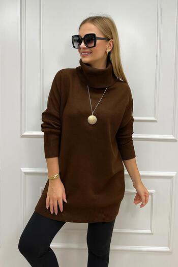 citycenterfashion Women's Degaje Collar Pocketed Knitwear Sweater Cty-Cnd-11369 Size 38-44