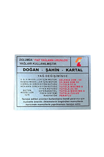 MEFAUTO Fiat Tofaş Doğan Kartal Şahin Slx M131 Compatible Engine Sticker 3 Pieces