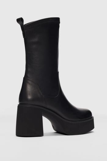 selinshoes Liora High Heeled Women's Stretch Boots-Black