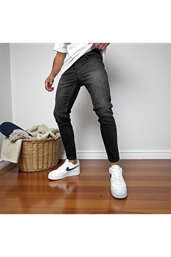 dehaine Blugi barbati slim fit, negru, model prespalat, 944