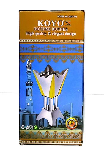 Se Electric Incense Burner (Japanese-Made, Silver Finish, Suitable for Arabic Oud and Incense Powder)