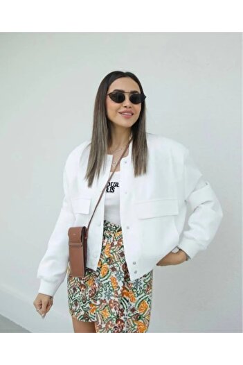 bm bessomoda fashion boutique Жіноча куртка-бомбер з тканини Scuba Puf, без підкладки, для будь-якої пори року