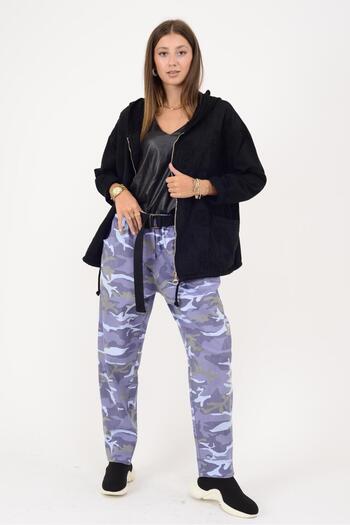Park Moda 8600 CAMOUFLAGE PATTERN BELT DETAILED GABARDINE PANTS
