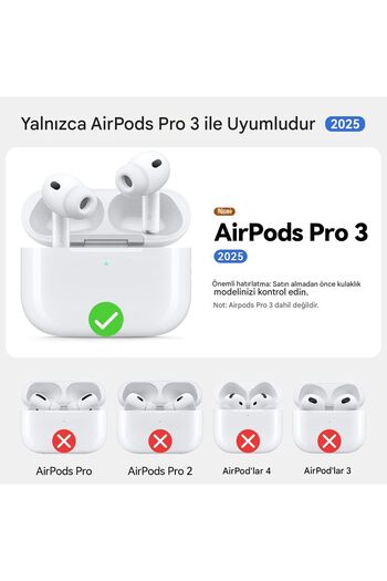Dmay Apple AirPods Pro 3. Nesil (2025) Premium Case with Compatible Design, 1St Quality (Most Popular)