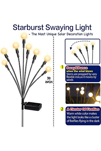 Generic Solar Garden Lamps from Touniolux, Swaying with Wind, Garden Decor, Pathways, Flexible Wire and Heav