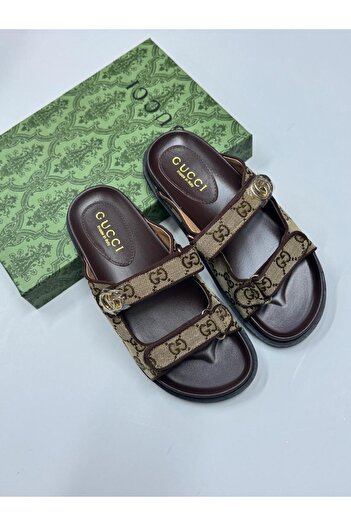 essentialneedsforall Women's Double Striped GG Flat Sole Slippers Fashionable and Convenient . Adjustable