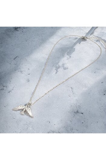Bumu Design Zircon Stone Bird Figured Steel Necklace