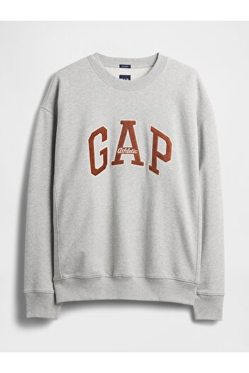 GAP Erkek Gri Heavyweight Oversized Logo Sweatshirt