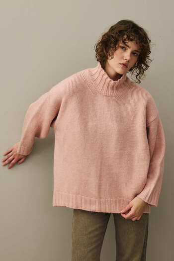 Fahhar Oversize Mohair Sweater Pink