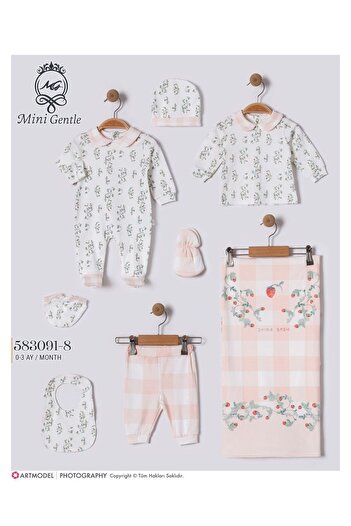 Baby shine 8-piece Turkish set with strawberry design