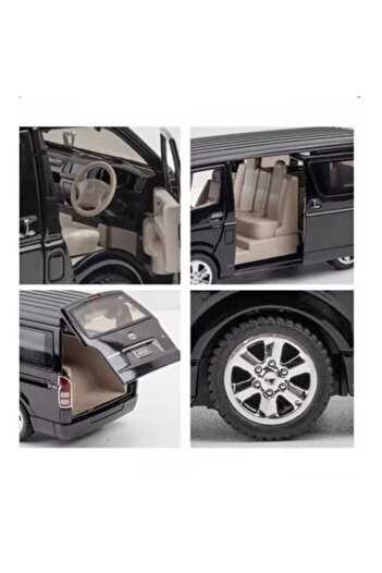 OEM Metal Mechanical Van, Toyota Hiace, 3 Sounds, Mobile Doors, Black, 16 cm