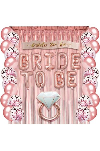 Generic Women's Bachelorette Party Supplies with Gold and Pink Balloons, Decorations, Foil Bride-to-Be Gifts