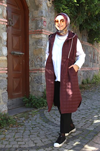Tuğba Sarı Sleeveless Elastic Waist Inflatable Women's Vest