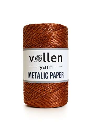 vollen yarn Premium Metallic Paper Thread, Shiny Bag Thread, 200 Gr - 320 M, Silvery Metallic Thread, Metallic Evening Dress Thread