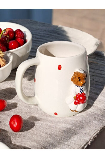 seda seramik Handmade Embossed Women's Teddy Mug 400 ml