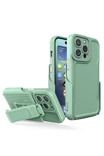HYPERSOFT iPhone 12 Pro Max (6.7 Inch) Compatible Belt-Mountable 360 Degree Rotatable Stand Outdoor Tank Case