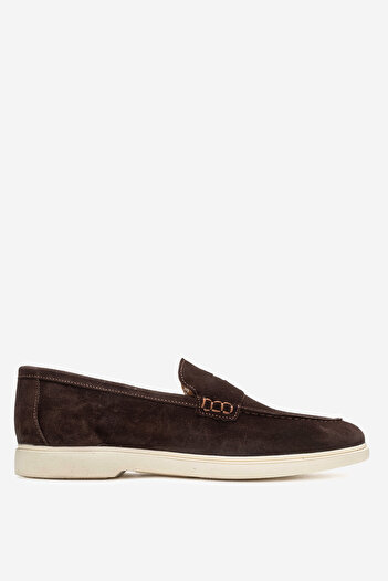 MARCOMEN Men's Flat Sole Loafer Real Suede Leather Mc 21289 Brown