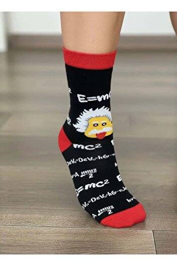 CANMODA Einstein E=Mc2 Patterned Socks (Suitable for Size 36-44)
