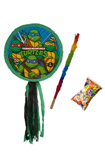 PinaStar Ninja Turtles Pinata, Ninja Turtles, with bat and confetti, Pinastar.