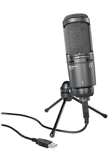 Generic Cardioid Condenser USB Microphone with Internal Headphone, Mix Control, and A/D Converter (Black)